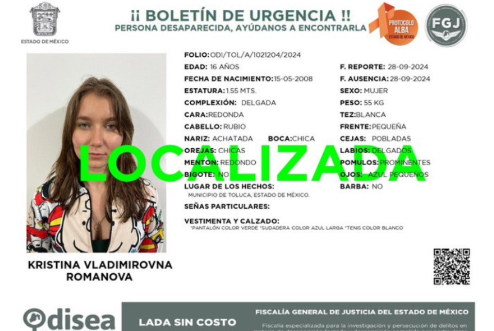 Localizan EN Tijuana A Joven Rusa Desaparecida De Un DIF En Toluca