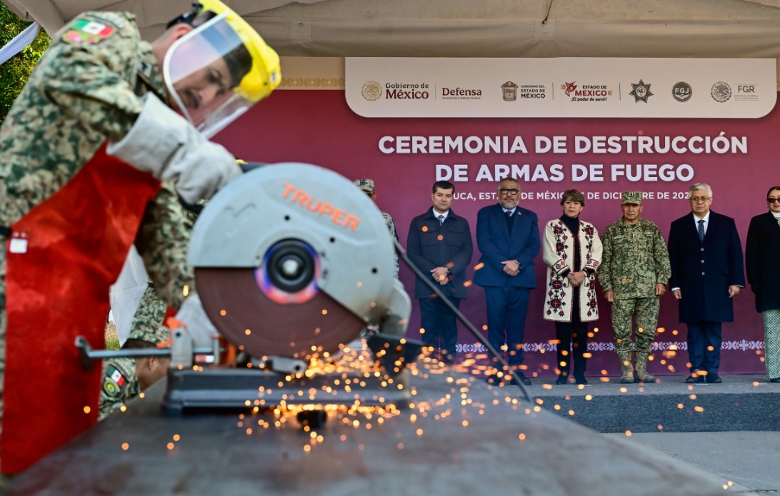 GEM Destruye Armas Decomisadas En Diversos Operativos Del EDOMEX