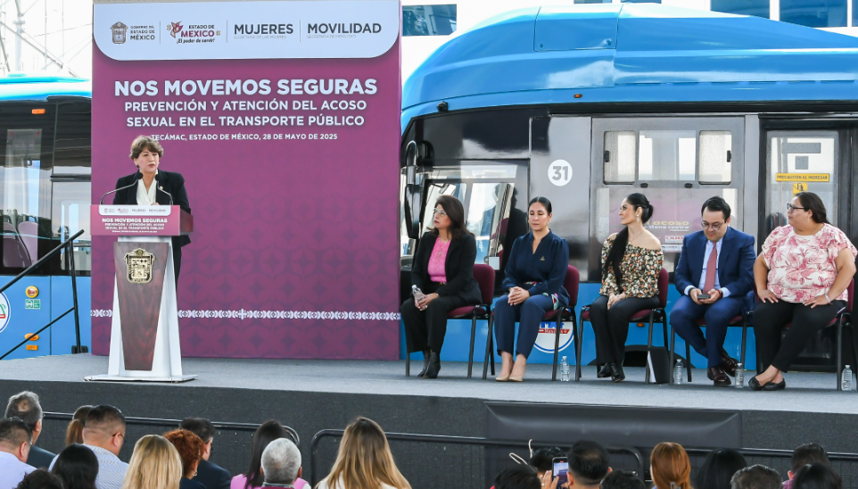 Gobernadora Delfina Gómez Presenta Campaña “Nos Movemos Seguras” Para Erradicar El Acoso En El Transporte Público Del Edomex